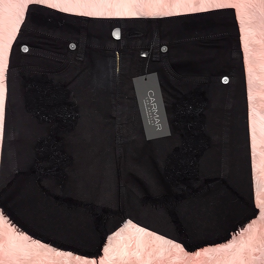 Carmar black denim shorts